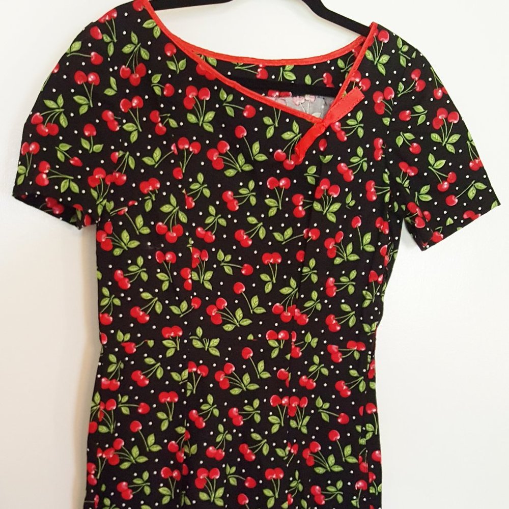 50s Style ROCKABILLY CHERRY Dress Sz XL